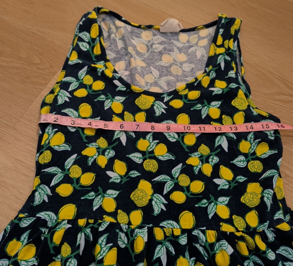 Mata Traders Navy Tank Dress with Yellow Lemon Print